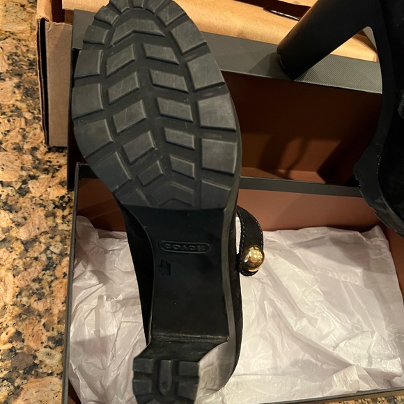 Suede black coach Mary Jane heels nwb - Picture 5 of 6